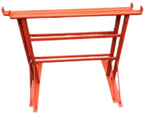 HILL TOP FABRICATIONS LTD - 2 x BUILDERS TRESTLES SIZE NO.2, ADJUST FROM 750mm - 1200m (Trestle Band Stands) SWL 400kg Made In The UK - Powder Coated Orange For Hard-Wearing Finish. Ideal For Builders