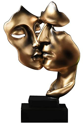 Moaobooh Skulptur Deko, Deko Wohnzimmer Modern Harz Skulptur Stabile Platzierung Geeignet FüR Die Dekoration Von Wohnzimmer, Bar, Zimmer, BüRo (Gold)