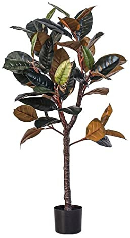 VVABRA Artificial Tree Fake Potted Artificial Rubber Ficus Tree Plant Potted Living Room Bedroom Fake Tree Ground Decoration Simulation Tree Artificial Plant Decor (Size : 130cm)