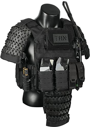 KAROYD Samurai Tactical Armor, Tactical Armor Full Set - Includes 2X Shoulder Armor+1x Groin Armor+2X Wrist Armor (Without Vest)