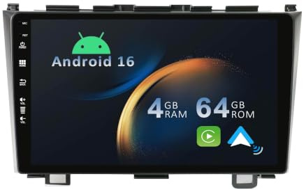 YUNTX [2+64G] Android 15 2 Din Radio con navigazione per Honda CRV 2007-2011: [Integrato CarPlay/Android Auto/DSP/GPS//Bluetooth 5.0/Controllo del volante/USB/WiFi]-IPS 2.5D 9” Touch screen