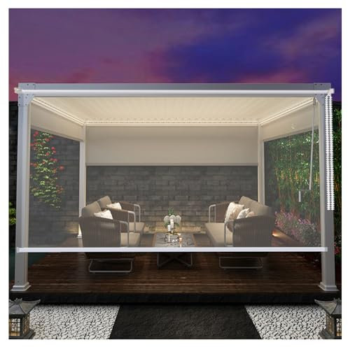 PVC Wasserdicht Winddicht Vorhänge ,Transparentes Wasserdichtes Rollo,fenster rollo,pergola sichtschutz,Breite x Höhe,für Terrassen Pavillon Tür,regenfester Vorhang ( Size : W60xH100cm/W23.6xH39.3in )