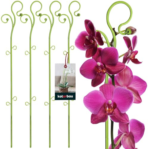 KOTARBAU® 4er Set Pflanzenstütze Grün PVC 58 cm Blumenstütze Rankhilfe Zimmerpflanzen Blumenstütze Garten Orchideenstab Stützstab Pflanzen dekorative Pflanzenhalter Zimmerpflanzen Rankstäbe