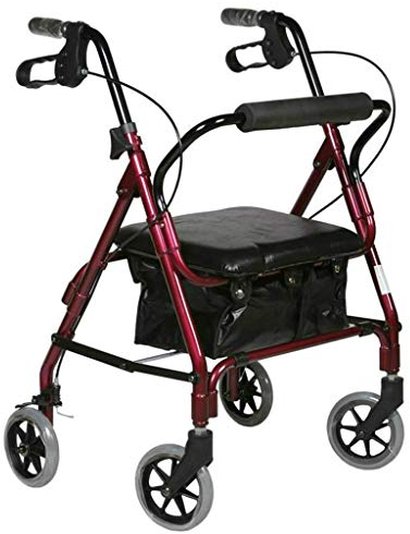 Faltbarer Rollator Rollator Leichter Klappbarer Rollator mit Sitz 4 Rollen Gehgestell mit Bremsen Tragetasche Höhenverstellbar Perfekt für Indoor und Outdoor Gehgestell mit Rollen