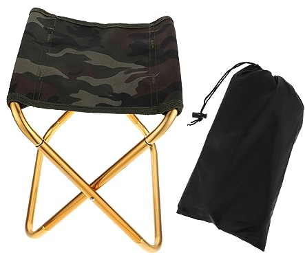CHUDOU 1 Set zusammenklappbarer Klappstuhl, Outdoor-Campinghocker, Faltbare Hocker, Stühle, zusammenklappbarer Hocker, tragbarer Angelhocker, Aluminiumlegierung, Zug-Klappstuhl