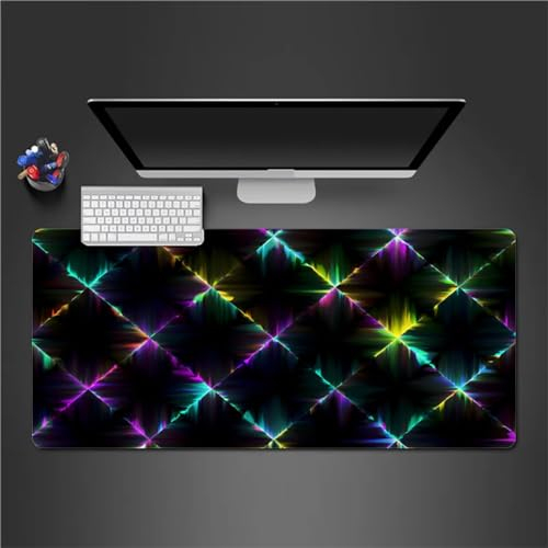 QiHon Gaming Mauspad XXL Lila Grün Großes Mauspad Schreibtischauflage mit Vernähte Kanten Einer speziellen Oberfläche verbessert Geschwindigkeit und Präzision 1000x500x2mm