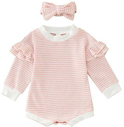 Weiße Bodys Zum Bemalen Babyparty Strampler Neugeborenen Baby Mädchen Jungen Rüschen Herbst Langarm Strampler Body Stirnbänder Kleidung Neugeborenen Baby Mädchen Jungen Rüschen Herbst Langarm Strampl