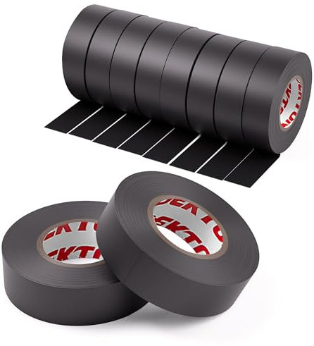 Dekton 10PC Black Insulation Tape | Up to 600V Protection | Self-Fusing Adhesive PVC Tape | Water Resistant for Durability | Works in -0 to 8°C Temperatures | Strong, Reliable, and Long-Lasting