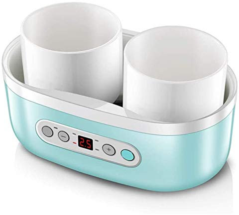Olla cocción Lenta eléctrica con Revestimiento cerámica 1 l, Olla cocción Lenta multifunción Inteligente con 2 Cuencos cocción Individuales y función Reserva, 250 W