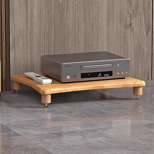 Elitix HiFi Rack Audio-/ Videoregale und Dekoregale Aus Massivholz für Medienkonsolen, Organizer für Spielkonsolen-Ausrüstung/CD-Player-Komponenten, Medientische für das Wohnzimmer(Beige,60x48x10cm)