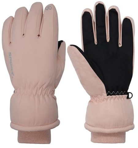 Long Keeper Winter Gloves for Women Men Thermal Warm Ski Gloves -20℉Windproof Waterproof Anti Slip Touchscreen Snowboard Sports Snow Glove for Cold Weather (Pink, Hand Circumference: 6.3-7.4inch)