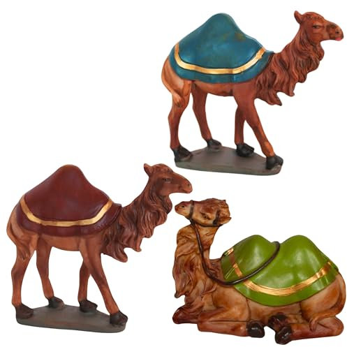 X3 Cammelli Belen Natale o Animali Belen 10 cm. Cammelli per figure Re Magi Belen o Figure Belen Natale 10 cm. Completa il tuo portale di Belen con le tre figure dei re maghi.