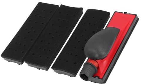 Hand Sanding Pad Adjustable Air Intake Switch Dust Extraction Sanding Grinding Block Hand Sander 4 ABS Block 192 X 56mm for Woodworking Automotive Repair