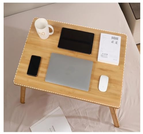 HOFUNTRE Klappbarer Lapdesk，Tragbarer Lapdesk Zum ，Größeres Desktop-Design, Frei Und Uneingeschränkt, Zuverlässige Tragfähigkeit Und Der Desktop Lässt Sich Nicht Leicht Verbiegen(Wood color,70cm/27.5i