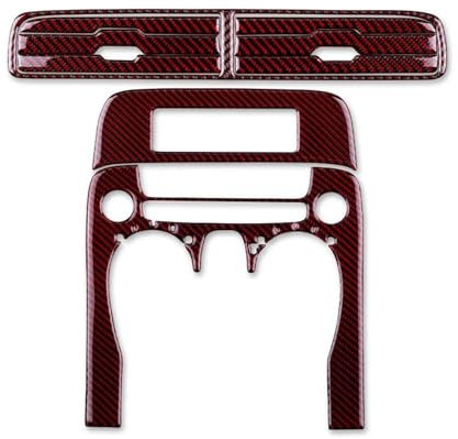 Innenzubehör Carbon Faser Aufkleber Für Camaro 2010 2011 Zubehör Innenausstattung Auto Klimaanlage Schalter Panel Abdeckung(Black with Red)