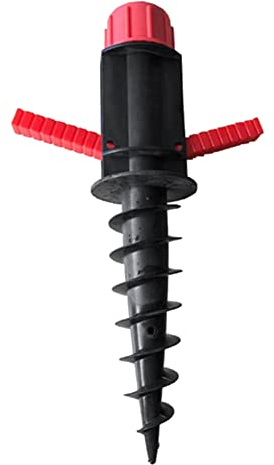 Diheohg Sombrilla de playa, ancla de arena, al aire libre, camping, taladradora de hierba, soporte en espiral, soporte de almacenamiento para terraza, césped, jardín