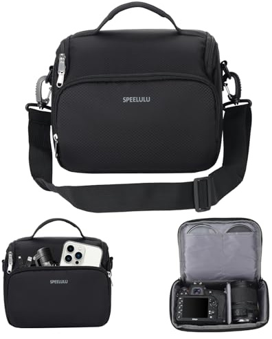 SPEELULU Bolsa de almacenamiento compacta para equipo de fotografía, para cámara réflex digital y sin espejo, compatible con Sony, Canon, Samsung, Fuji, Panasonic, Casio, Nikon