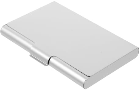 Artibetter Tragbare Visitenkartenbox Aluminiumlegierung Große Kartenhalter Organizer Mit Deckel Stabile Aufbewahrungsbox Fürs Büro
