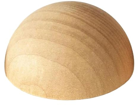 Hellery Holzhalbkugel zum Basteln, Schnitzholz Lindenblöcke ohne Loch, große Holzhalbkugel aus Buche zum Basteln und Dekorieren, Holzbauklötze zum Modellieren, Töpfern, für DIY-Projekte, 12 cm