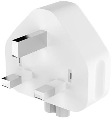 UK AC Power Adapter 3Pin Plug Replacement for MacBook iPad iPhone Charger | UK Standard Wall Plug Adapter with 3 Pins, Compatible with 12W/30W/35W Power Adapters, MacBook, iPad, iPhone USB-C, MagSafe