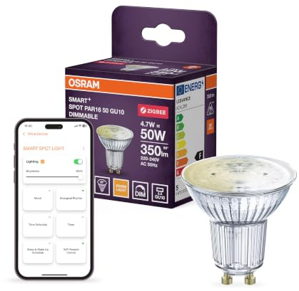 Osram SMART LED PAR16 Reflektor GU10 4.7W ZigBee dimmbar | SMART+ ZIGBEE Dimmable Spot, LED Lamps, 50 mm dia, 20000 h, 1-Pack