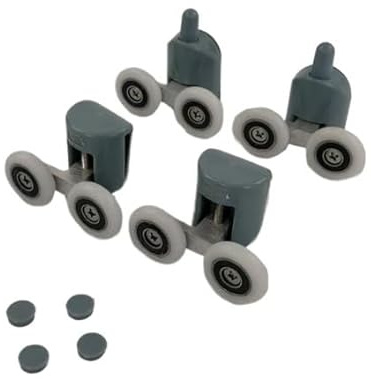 WLCNYL roulettes de Porte de Douche en Alliage de Zinc, Doubles roulettes de Porte de Douche, diamètre de roulement 19 mm/20 mm/23 mm/25 mm/27 mm (2 pièces supérieures, 2 pièces inférieures, 23 mm)