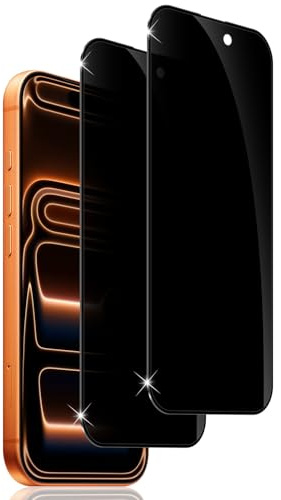 Holilo 2 Stück für iPhone 17 Pro Max Anti-Spy Privacy Sichtschutzfolie schützen Displayschutzfolie für Panzerglas,Sichtschutz Schutzfolie,Schwarzer Rand Privacy Schutzglas