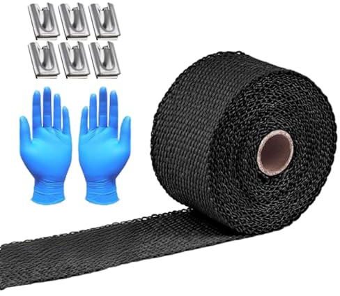 Nastro isolante termico – Rotolo isolante per scarico da 10 m, strato isolante resistente, involucro in fibra di vetro ignifugo, copertura protettiva per tubo di scarico del turbocompressore di auto