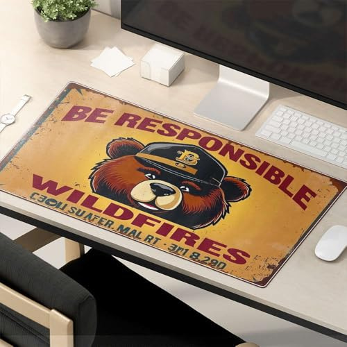 OGBD Lustiges Schreibtischzubehör für die Arbeit Be Responsible Wildfires, Mauspad mit lustigen Zitaten