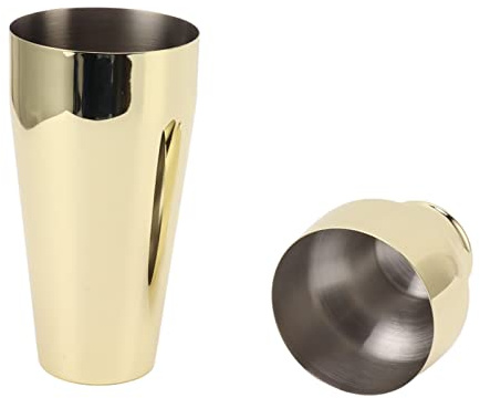 Cryfokt Coctelera de Barman Estilo Francés, Acabado Brillante para Bebidas Mixtas, Viajes de Campamento, Picnics (Dorado)