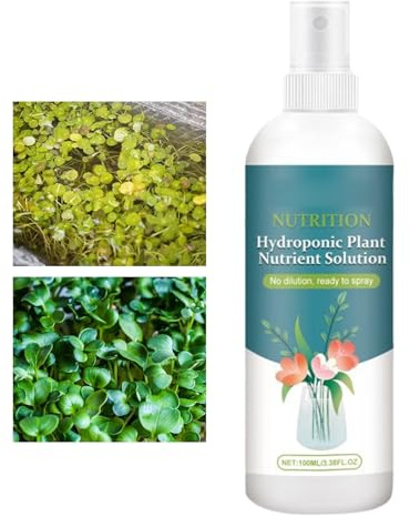 Solución de nutrientes hidropónicos, solución de 100 ml | Fertilizante para plantas de interior – para patio, césped, jardín interior, verduras, frutas, flores y de cultivo