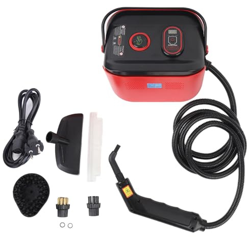 Limpiador a vapor presurizado de mano Limpiador a vapor portátil multiusos de alta presión y alta temperatura para limpieza de la cocina del automóvil en el hogar Rojo