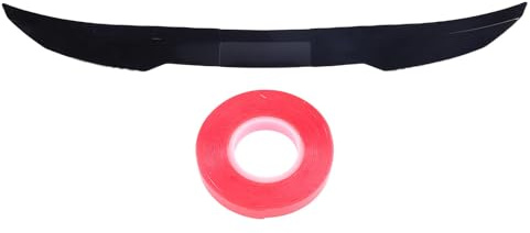 TKSE Alerón trasero para maletero de coche, ABS ajustable, fuerte adherencia, ajuste universal, alerón para mejorar la aerodinámica y un aspecto deportivo, 117 128 cm (Negro brillante + negro)