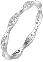 Tolldek Au 375/585/750 Weißgold Verlobungsring, Zierlich Freundschaftsringe mit Labor Erstellt Diamant, Echtschmuck Hochzeitsring Weiß Gold 9K/14K/18K, Gr.47-65