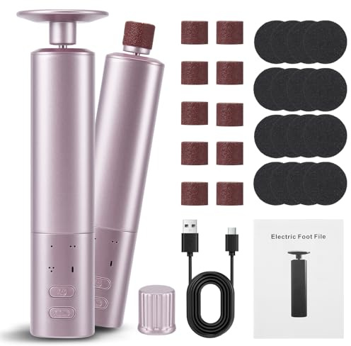 Hornhautentferner Elektrisch, 6 Geschwindigkeitsstufen Pediküre Set mit 2-in-1 Fußpflege & Nagelpflege, Maniküre Set Elektrisch mit 1200 mAh Akku, Hornhaut Entfernen Fuß für Tote und Rissige Haut