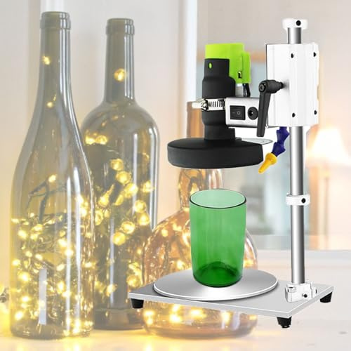 Eiwitany Máquina de Corte de Vidrio de 6000r/min, 200W Cortador de Botella de Vidrio Irregular, con 2 Piezas de Cuchilla de Corte de 4 Pulgadas y abreing