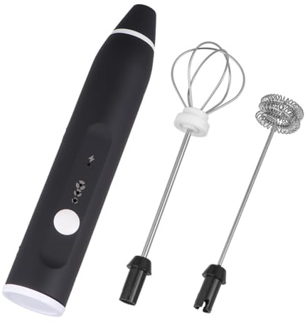 ibasenice Sbattitore Elettrico Ricaricabile USB 2-in-1 3 Livelli di Velocità per Latte e Uova, Materiale Acciaio Inossidabile e Plastica, per Uso Domestico in Cucina