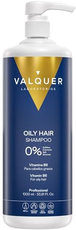 VALQUER Champú Seborregulador Zero para Cabello Graso | 1 L | Limpieza Profunda Sin Sulfatos | Reparación Capilar con Ingredientes Naturales y Vitaminas | Vegano