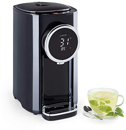 Klarstein Hot Spring Plus Varmvattenautomat, Vattentank: 5 liter, Stor LCD-display, Temperaturer: 45-95 °C, Vattentank i rostfritt stål, Torrkoknings- & överhettningsskydd, Barnlås, svart