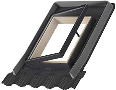 VELUX Dachausstiegsfenster VLT 1000 Universal Eindeckrahmen 45 x 73 Schwarz Wohnmobil Glas Aluminium