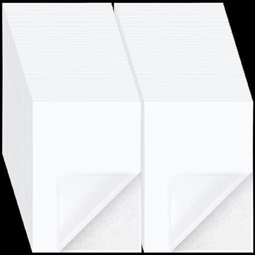 Nezyo 50 Pcs A4 Size 8.3x11.5 Inch Double Sided Adhesive Sheets White Double Sided Clear Sticky Strong Adhesive Photo Tape Sheets with White Liner for Craft Album DIY Arts Handbook Making Home Decor