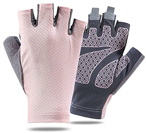 LdawyDE trainingshandschuhe Herren,fahrradhandschuhe Damen Sommer, fahradhandsche rutschfeste, Halbfingerhandschuhe Sonnenschutz Netzoberfläche atmungsaktiv hochelastisch Reithandschuhe