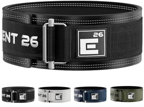 Element 26 Leather Weightlifting Belt for Men & Women - Self locking Adjustable Leather Lifting Belt for Powerlifting, Olympic lifting & Functional Fitness - Squat Belt, Back Support (X-Large, Black)