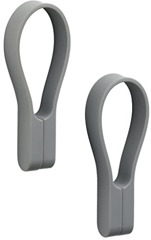 Zone Denmark Loop handduksclips, handdukshängare, magnetiska handduksclips, clips för handdukar och kökshanddukar, 9 cm, 2 st, grå