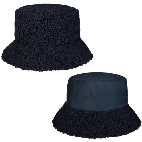Seeberger Teddy Fur Wendehut Bucket Hat Fischerhut Kunstfellhut Damenhut Stoffhut Damen - Winter Herbst-Winter