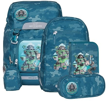 Beckmann, Schulrucksack-Set Classic, 6-teilig, Grundschule, ergonomisch, inkl. Regenüberzug, 22L