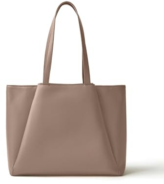 Work Tote Bags for Women 15.6 Inch - Laptop Tote Bag with Zip Compartments - Large PU Leather Office Purse Computer Briefcase