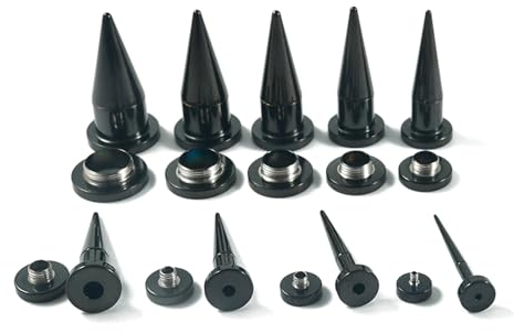 ANAZOZ Ohr Tunnel 2mm-10mm, Ohr Expander Plug Edelstahl 9er Set Dehnstäbe Tunnel Damen, Ohr-Stretching Ohrringe Schwarz