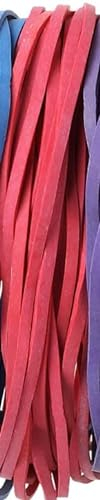 YAZANY 50Pcs Large Elastic Rubber Bands, Sturdy Thick & Stretchable Red Bands, Natural Elastic Bands for School Home Office Supplies Industrial Crafts DIY Everyday Use 180mm