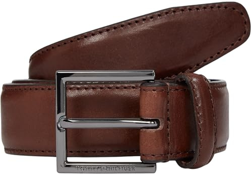Tommy Hilfiger Herren Gürtel Hudson Leather 3,0 cm Ledergürtel, Braun (Coffee Bean), 80 cm